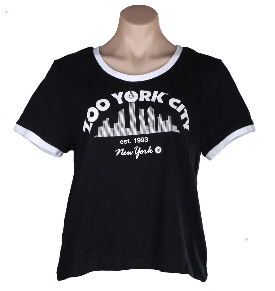 ZOO YORK Women's 2pcs City Crew Neck T-Shirt, Size 10, Black.  Buyers Note