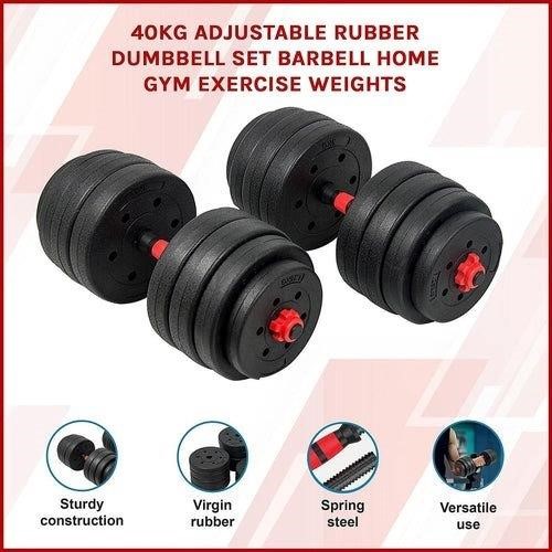 Adjustable 40kg Dumbbell Weights Set.