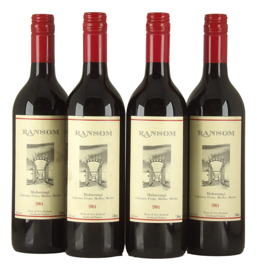 Ransom Mahurangi Cabernet Franc Malbec Merlot 2004 (4x 750mL) NZ