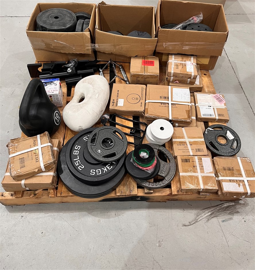 Assorted Sport Products Including Weights, Attachments & Accessories. NB: S
