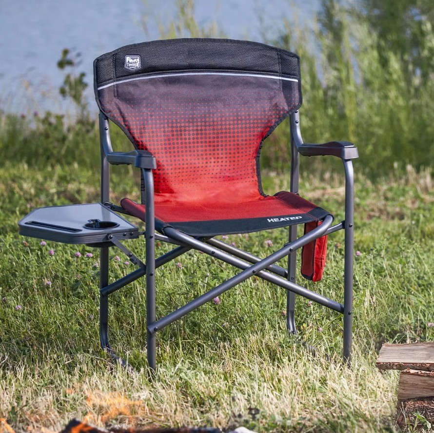 TIMBER RIDGE Heated Director's Chair With Side Table.