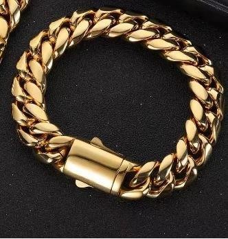 18k Italy Stamped Triple Yellow Gold Plated Bracelet-Quality Guarantee 20cm