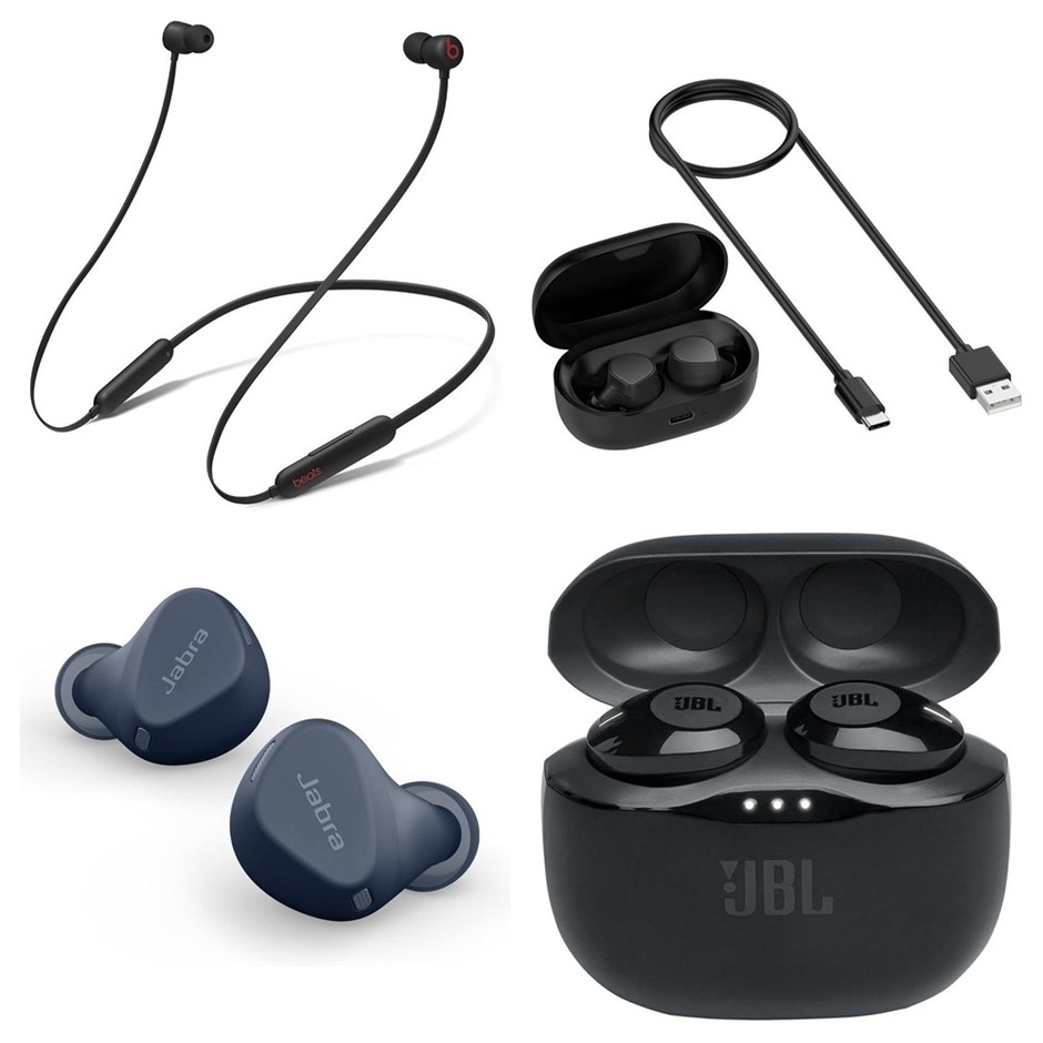 4 x Wireless Earbuds. 1 x BEATS Flex Wireless Earphones. 1 x JABRA Elite7