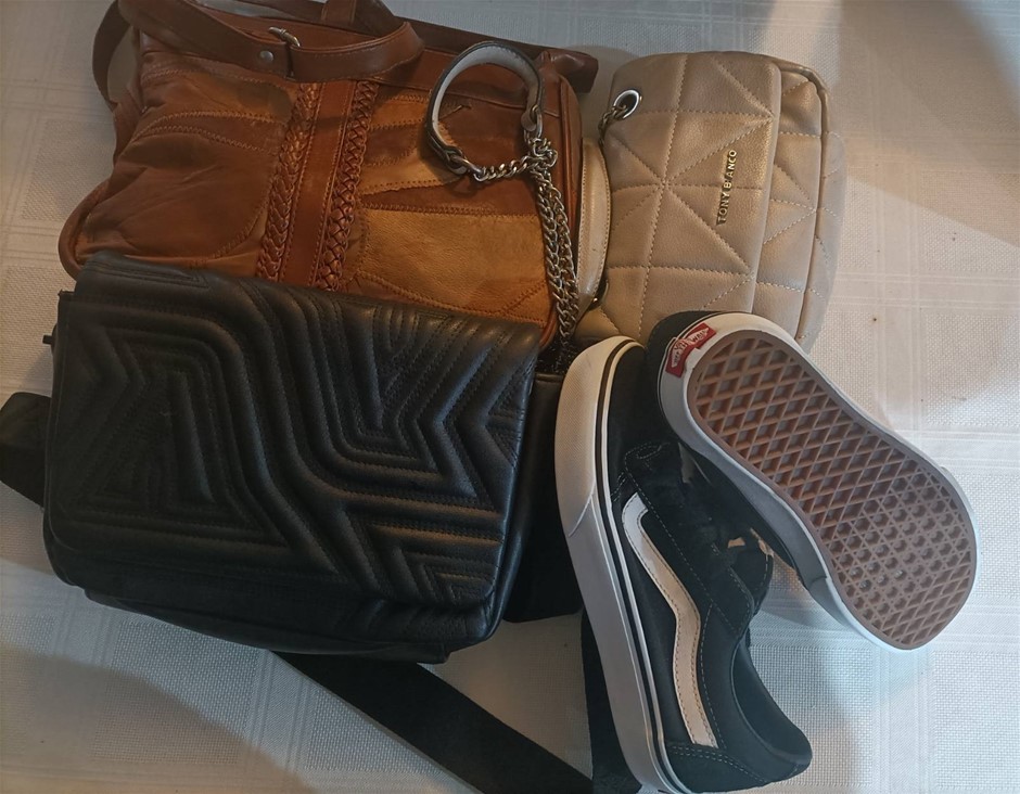 Vans Rubber Shoes As New size 6 women and 3 leather bags minor use . Others