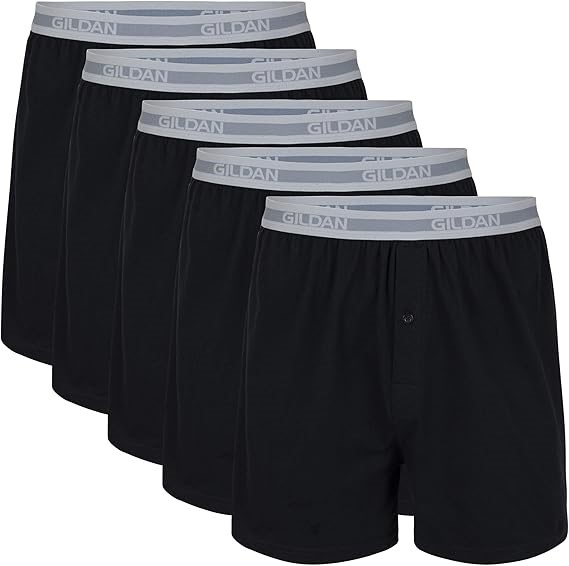 5pk x GILDAN Men's Boxers, Black, Size Small, GIL1108.
