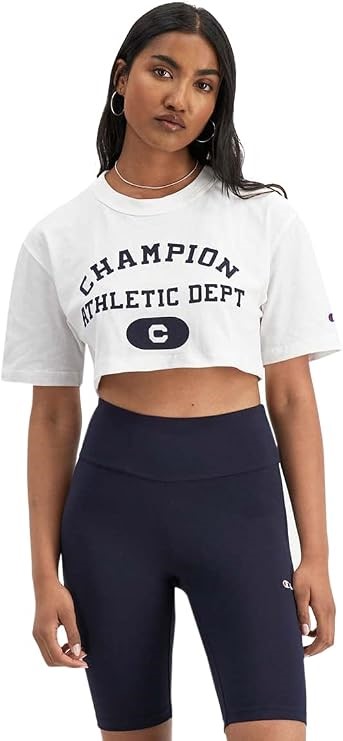 CHAMPION Women's Heritage Archive Cropped T-Shirt, Size S, White, CRXGN. RR