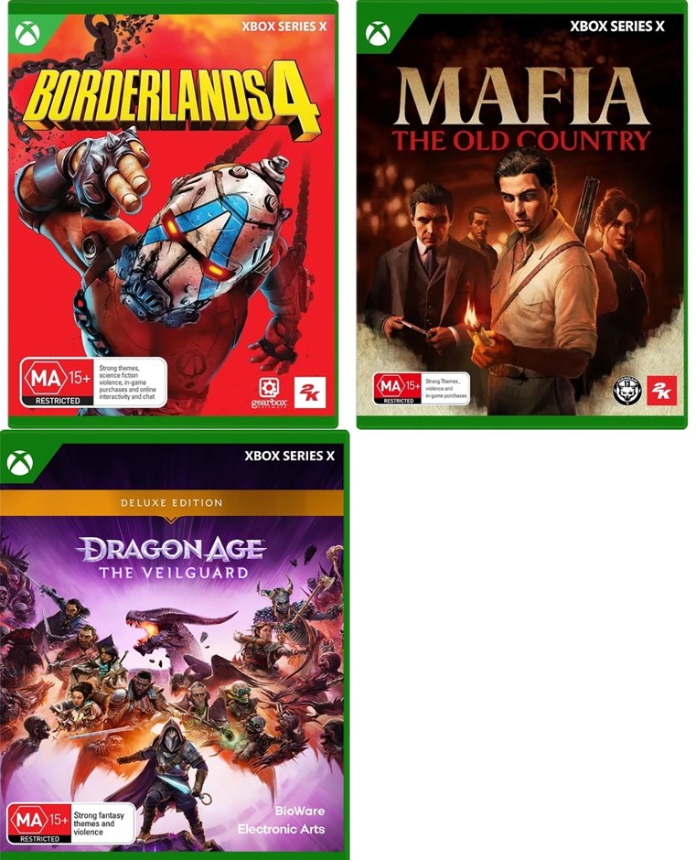 3 x XBOX SERIES X GAMES: Borderlands 4, Mafia: The Old Country, Dragon Age: