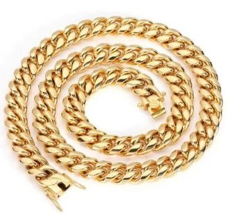 Jewelz Merchants Cuban Link Chain Necklace-Quality Guarantee-55cm-10mm