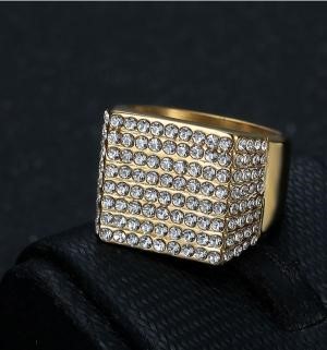 Men's 925 Silver Ring – Gold Finish – S925 Italy Stamped – Size 11 US