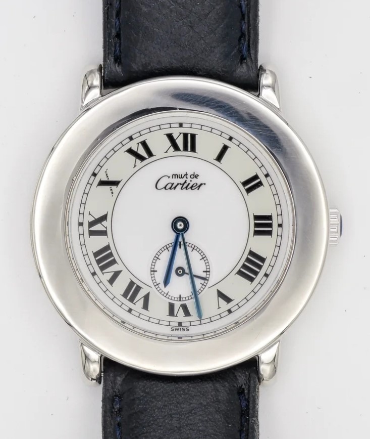 CARTIER MUST DE CARTIER RONDE QUARTZ 33MM STERLING SILVER925 REF 1815-1 BXO