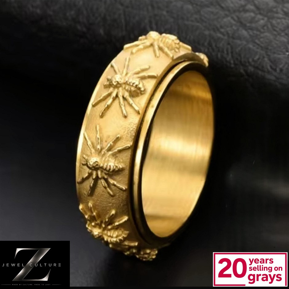 18k Gold Plated Star & Moon Ring