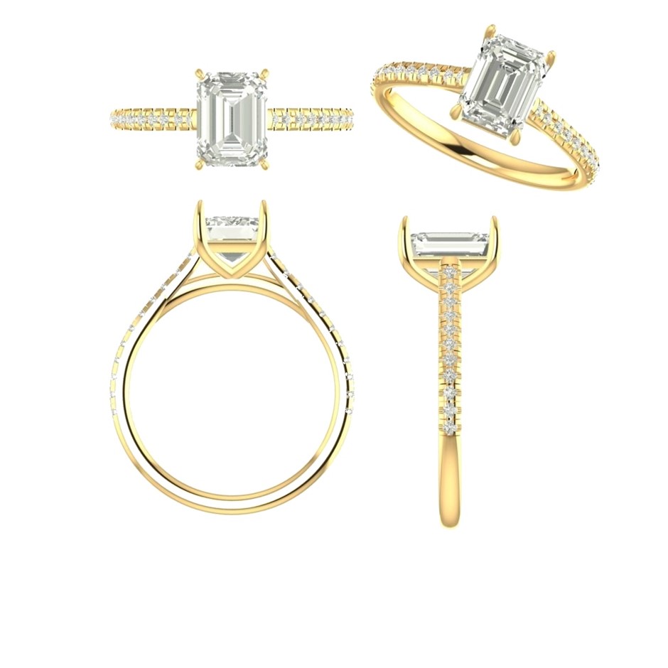 18k Yellow Gold 1.00 ct Lab Diamond Engagement Ring