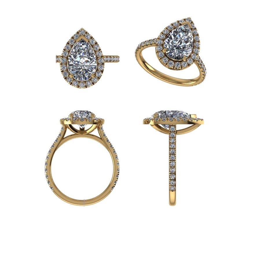 18k Yellow Gold 1.00 ct Lab Diamond Engagement Ring