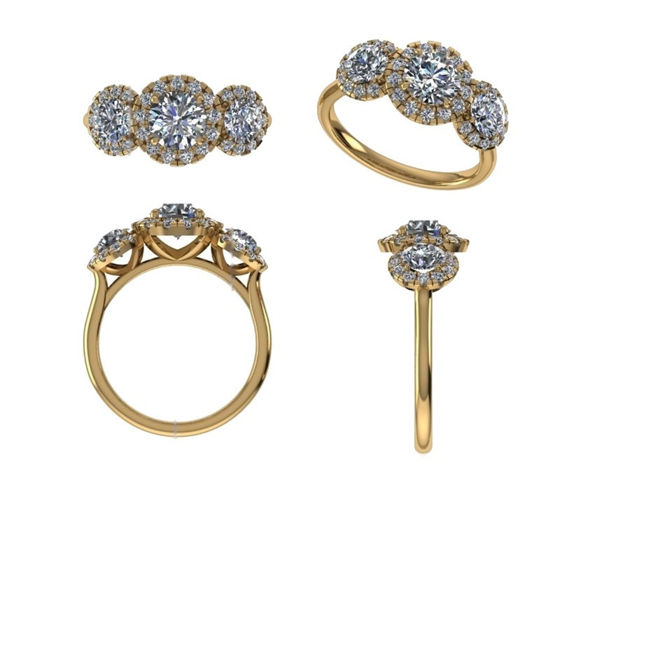18k Yellow Gold 1.00 ct Lab Diamond Engagement Ring