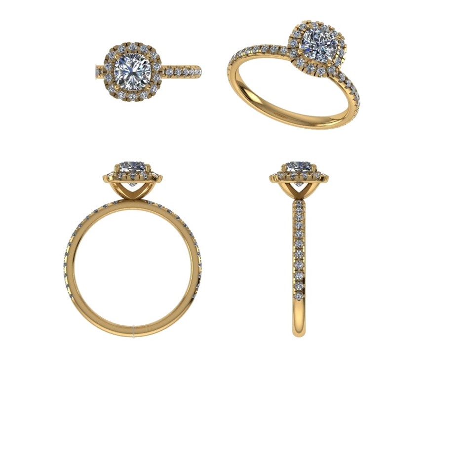 18k Yellow Gold 1.00 ct Lab Diamond Engagement Ring