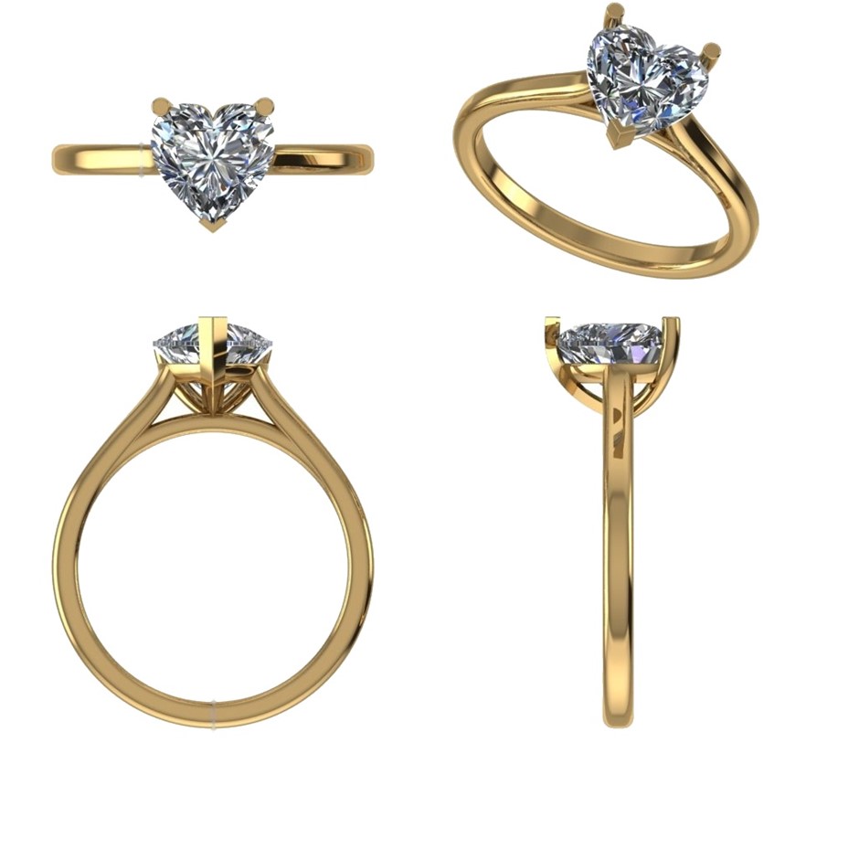 18k Yellow Gold 1.00 ct Lab Diamond Engagement Ring