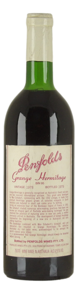 Penfolds Bin 95 Grange Hermitage 1978 (1x 750mL) SA.