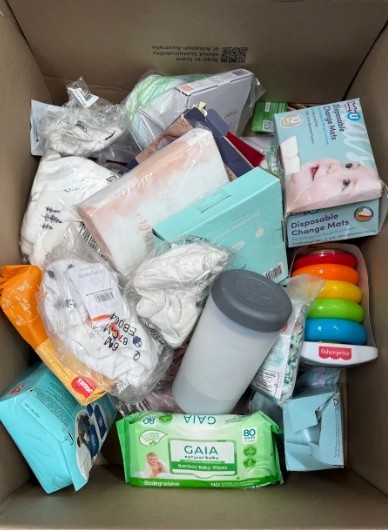 Assorted Box of Baby Items. NB: Items may not be in original packaging and