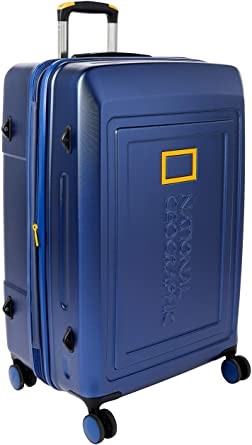 NATIONAL GEOGRAPHIC, BLUE, Hardside recycled iPET, 48 x 30 x 74 cm, Side mo