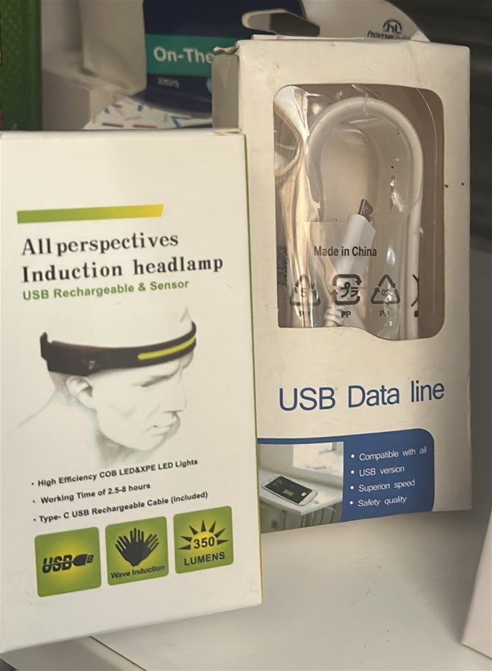 1x USB Data Line, 1x Headlamp