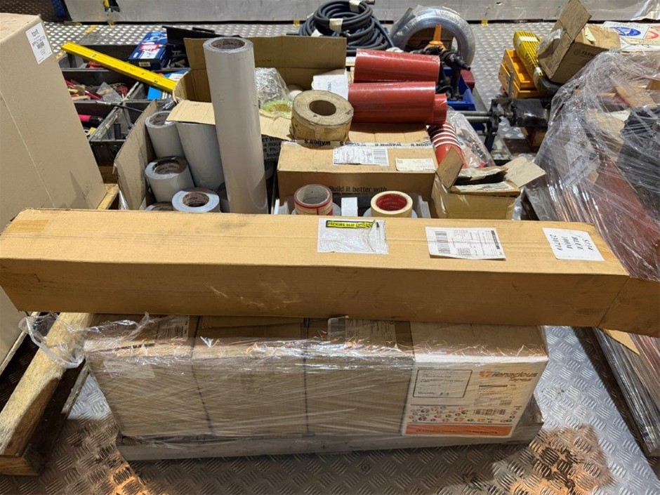 Pallet Comprising Assorted Rolls of Tape & Protective Film