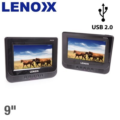 Dual Screen 9'' In-Car Portable DVD Play