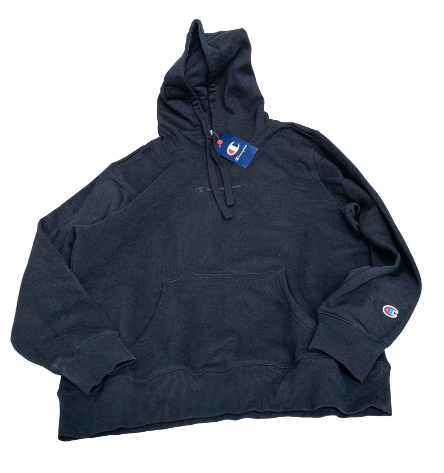 CHAMPION Men's Tonal Script Hoodie, Size M, Cotton, Blue Navy (BLU), MT005G