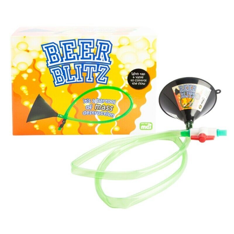 2x BEER BLITZ Beer Bong Funnel Hose Tap Valve, Alcohol & Booze Drinking Gam