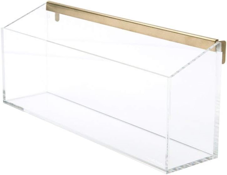 russell+hazel Acrylic Wall Valet, Clear with Gold-Toned Hardware, 12.375” x