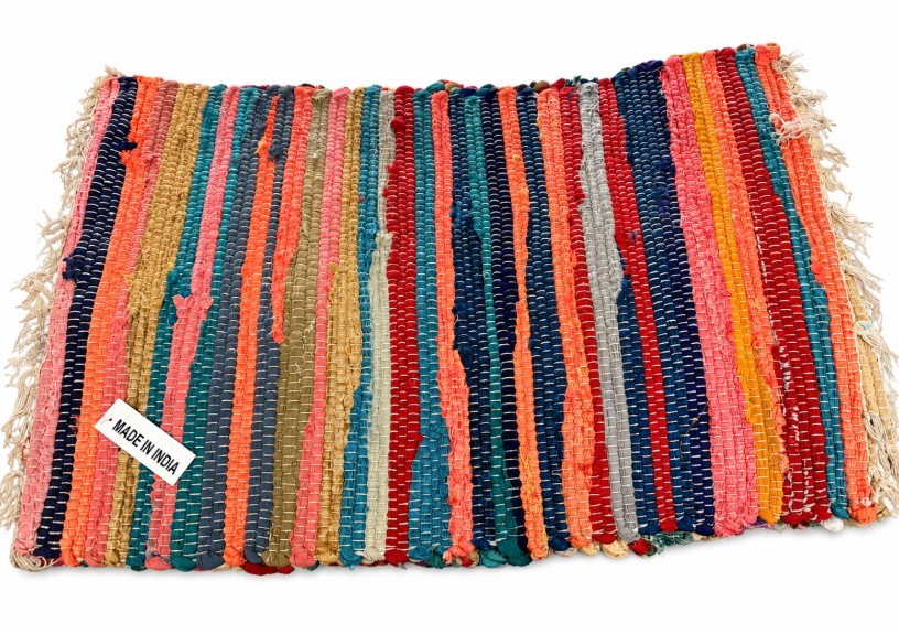 10PCS Assorted Multicolour Handwoven Rugs with Fringe 50X80cm