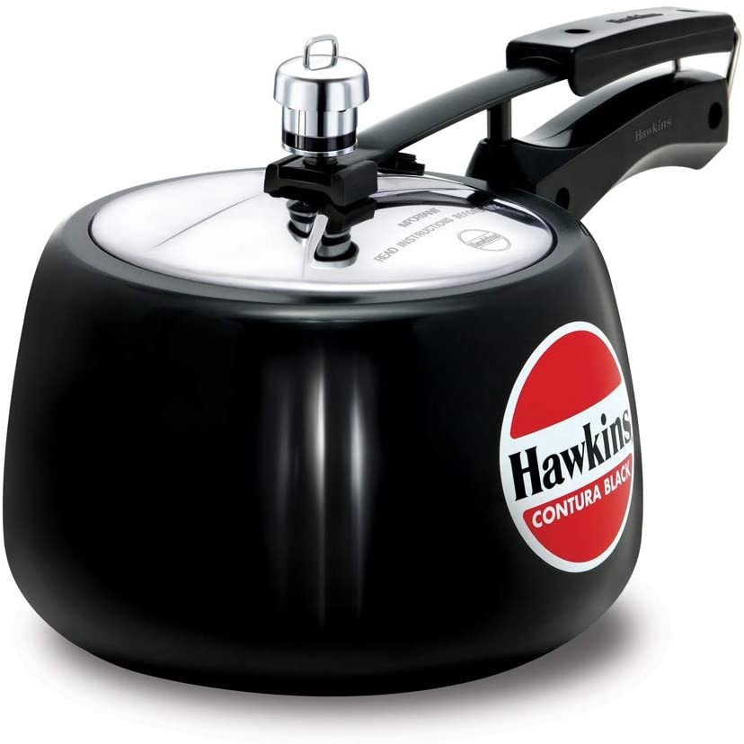 HAWKINS Contura Pressure Cooker, Capacity: 3L, Colour: Black, Model: HawCB3