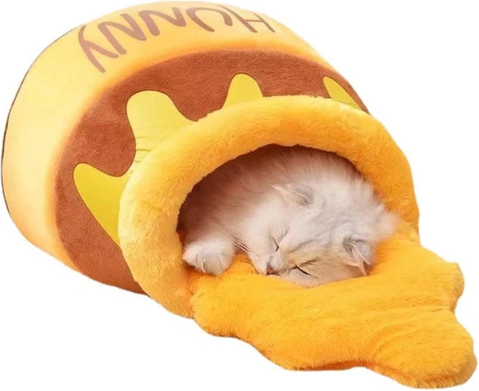 PECHVINO Honey Pot Cat Bed - Comfortable Memory Foam Pet Furniture with Rem