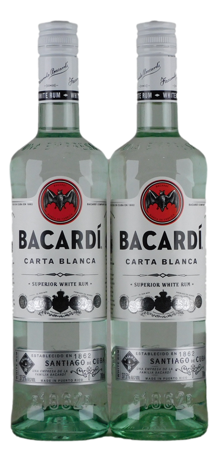 Bacardi White Rum (2x 700mL), Cuba