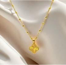 18k Yellow Gold Filled Pendant with Chain- Warranty Quality-Bonus Gift