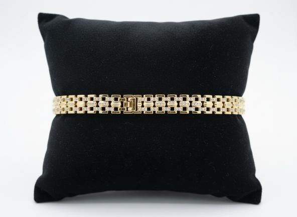 18K/Italy Yellow Gold Filled bracelet(stamped)-Bonus Gift