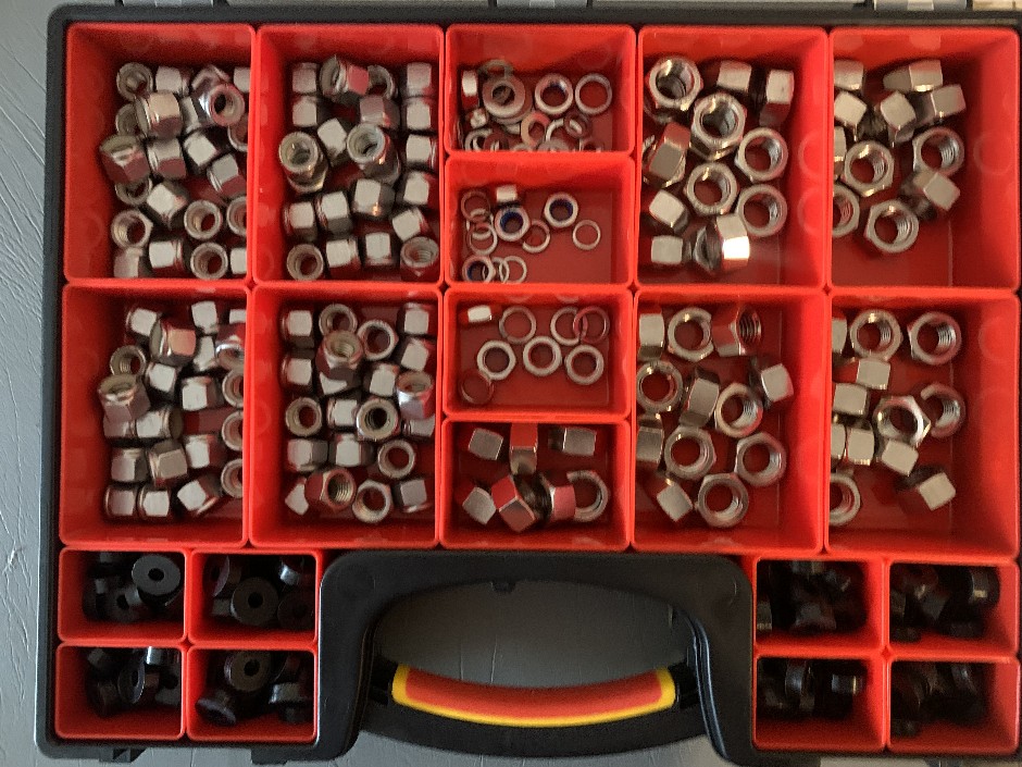 <p>Large Carry Case with Assorted Nyloc Nuts (Unused)</p>