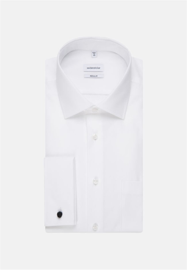 SEIDENSTICKER Men's Regular Shirt, Size 46/2XL(46/18R), White. RRP: $155.