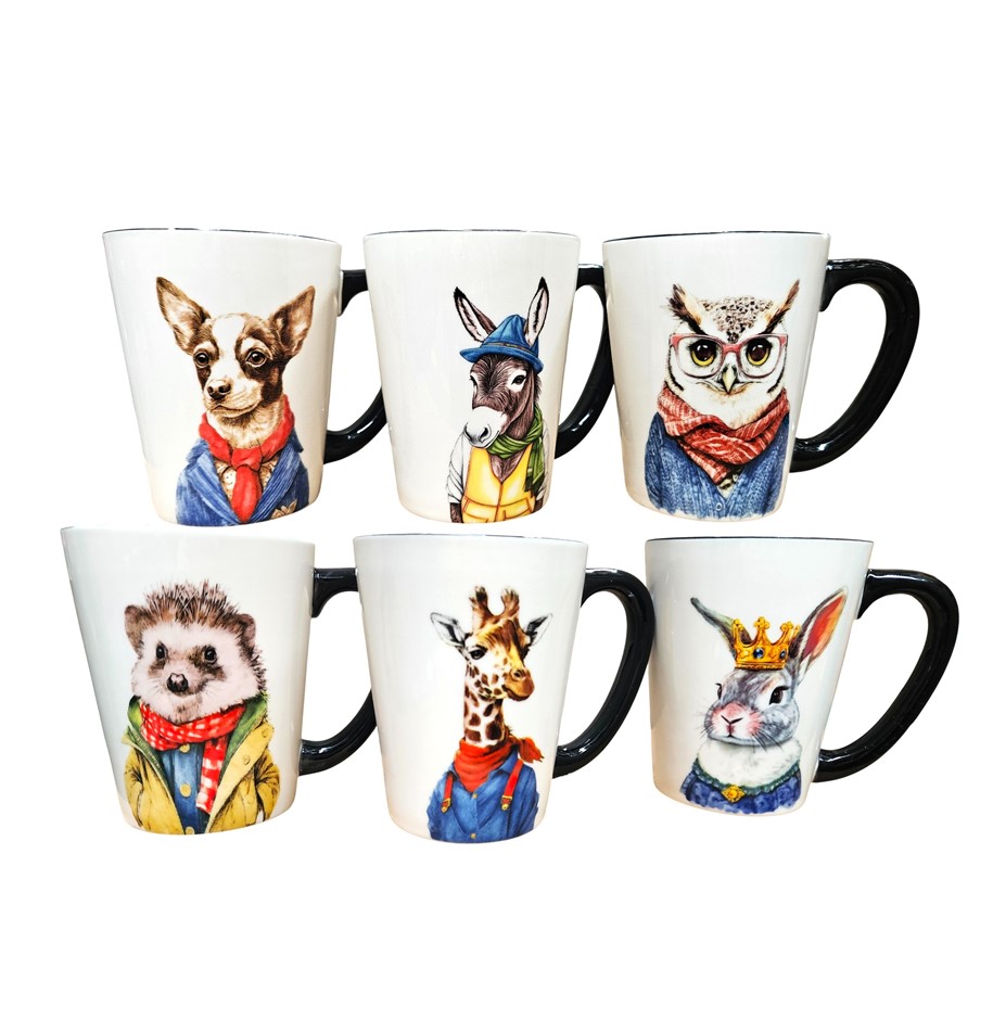 SIGNATURE HOUSEWARES 6pc Animal Mugs. N.B: Not in original packaging, 1 x m