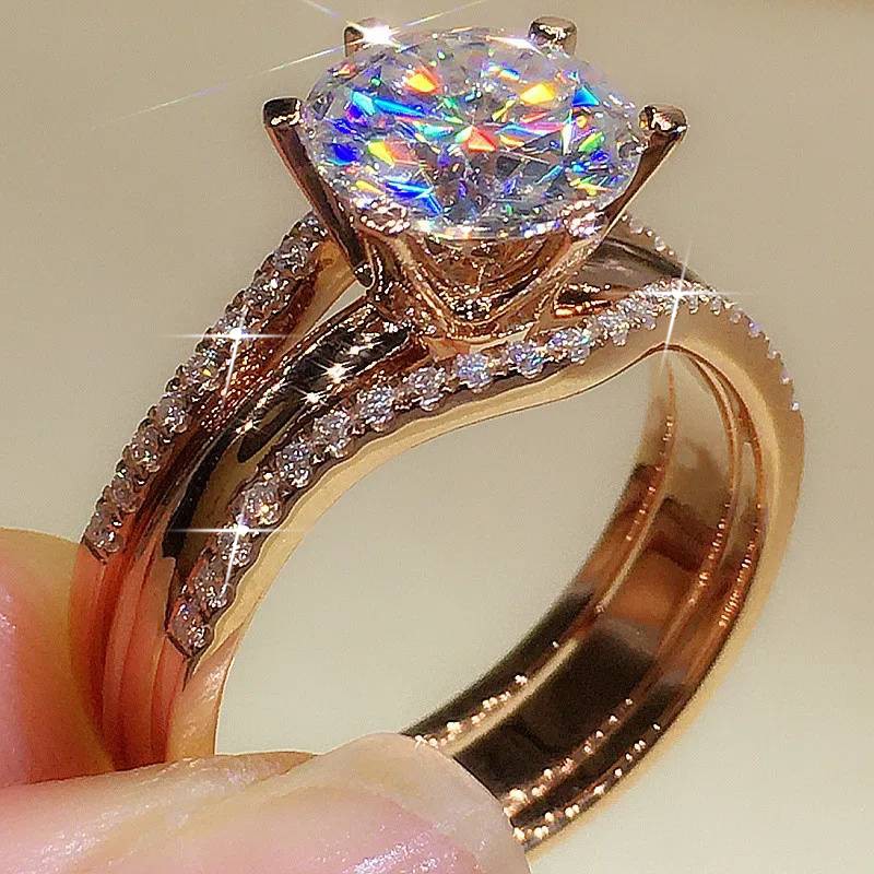 Designer Simulated Diamond Statement Ring in Rose - US Size 7
