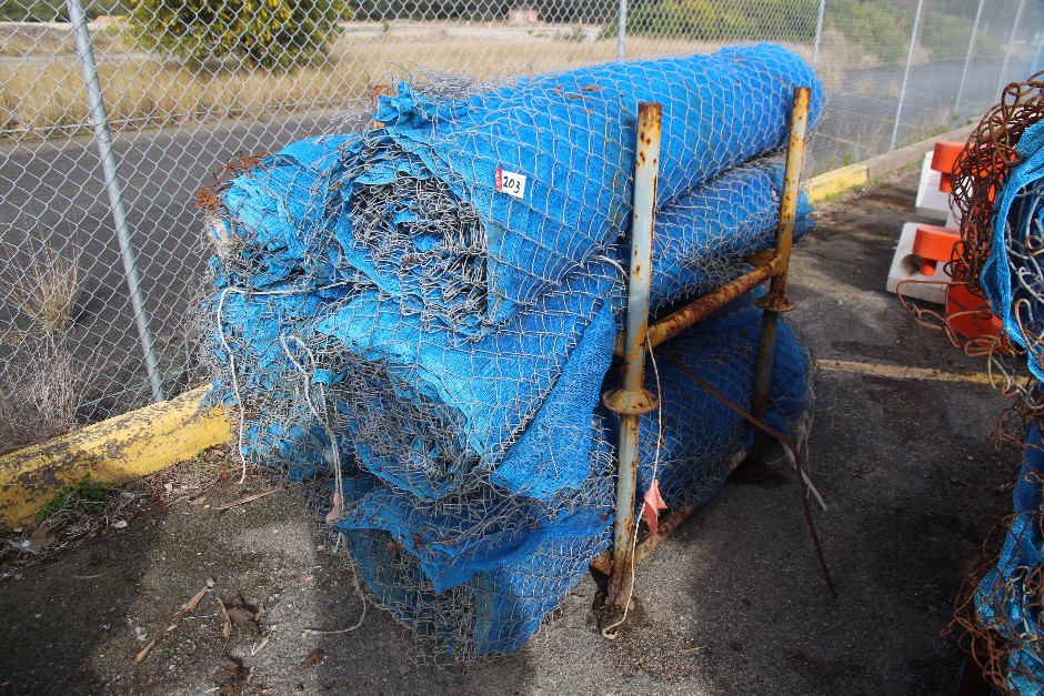 Wire Mesh Fencing Rolls with Poly Blue Shade Cloth - 7 Rolls with Shade<