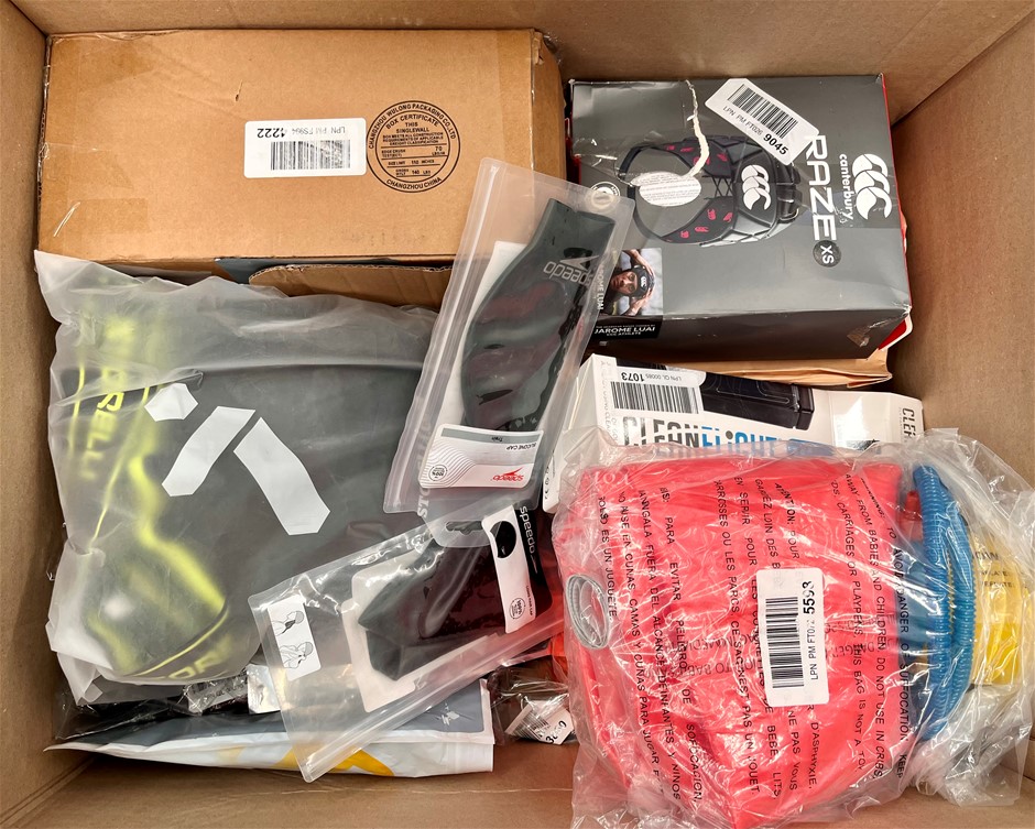 Assorted Sports Products Including CANTERBURY, SPEEDO & More. NB: Sold as s