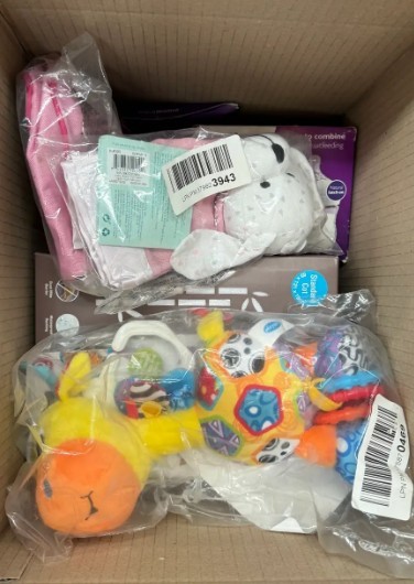 Assorted Box of Baby Items. NB: Items may not be in original packaging and