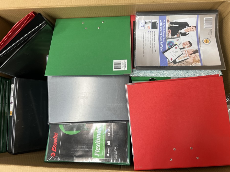30 x Assorted Binders, Range From Many Sizes & Colours. NB: Photo as is. So