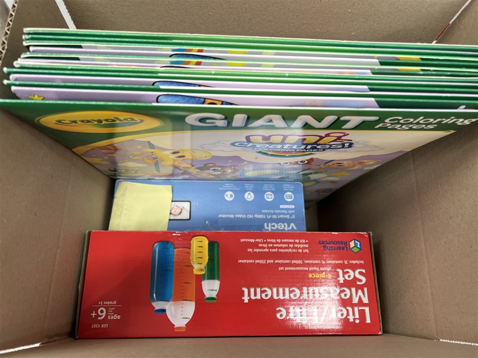 13 x Assorted Kids Products; Incl. Baby Monitor, Toy, Colouring Pages. NB: