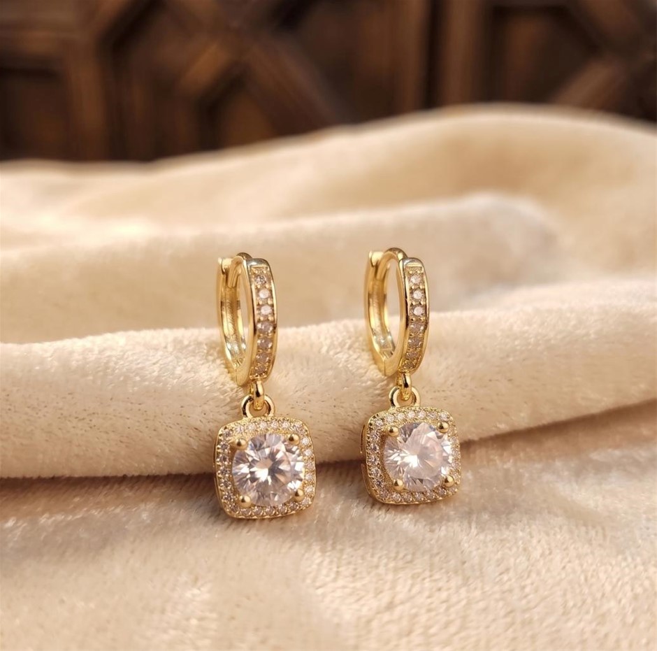 925 Sterling Silver 2.0ctw White Earrings Simulated Diamonds