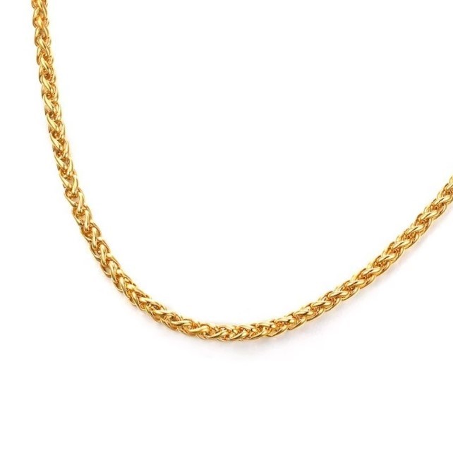 Classic 3mm Wide Stainless Steel Wheat Chain Necklace - 60cm (Yellow)