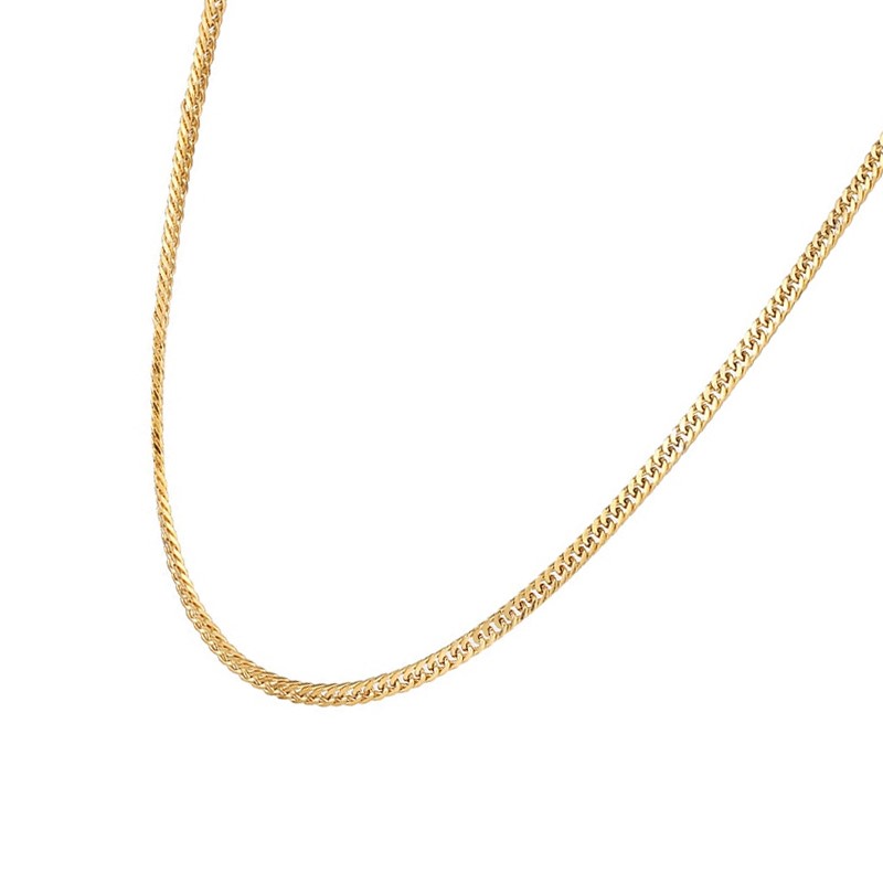Classic 3mm Stainless Steel Classic Curb Necklace - 50cm (yellow)