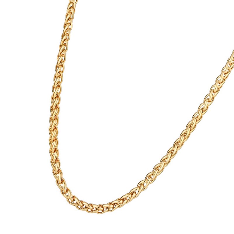 Classic 3mm Stainless Steel Wheat Necklace - 50cm (yellow)