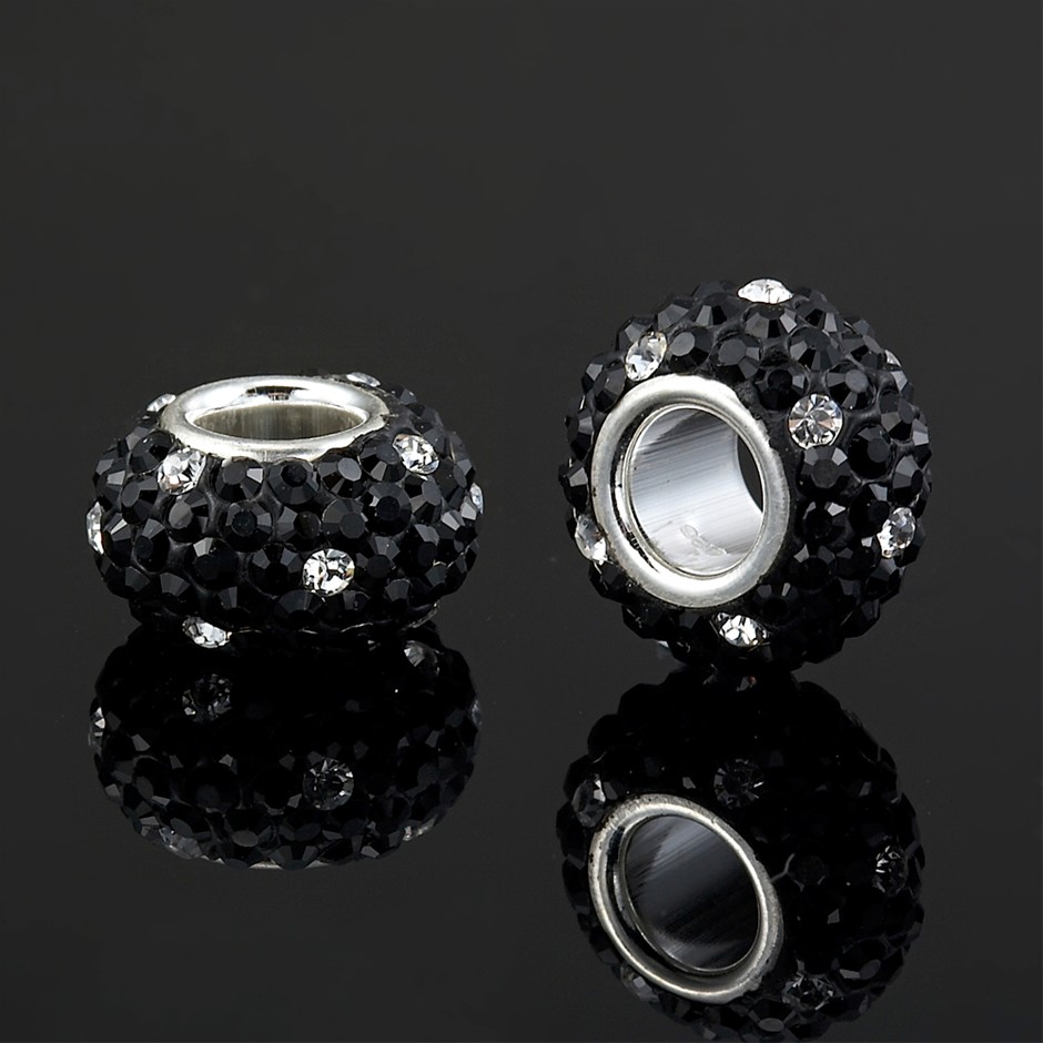 Solid 925 Sterling Silver Spinner Pendant 80+ Crystals by Swarovski®
