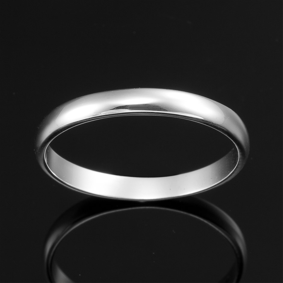 Solid 925 Sterling Silver Men's Band Ring - US Size 10